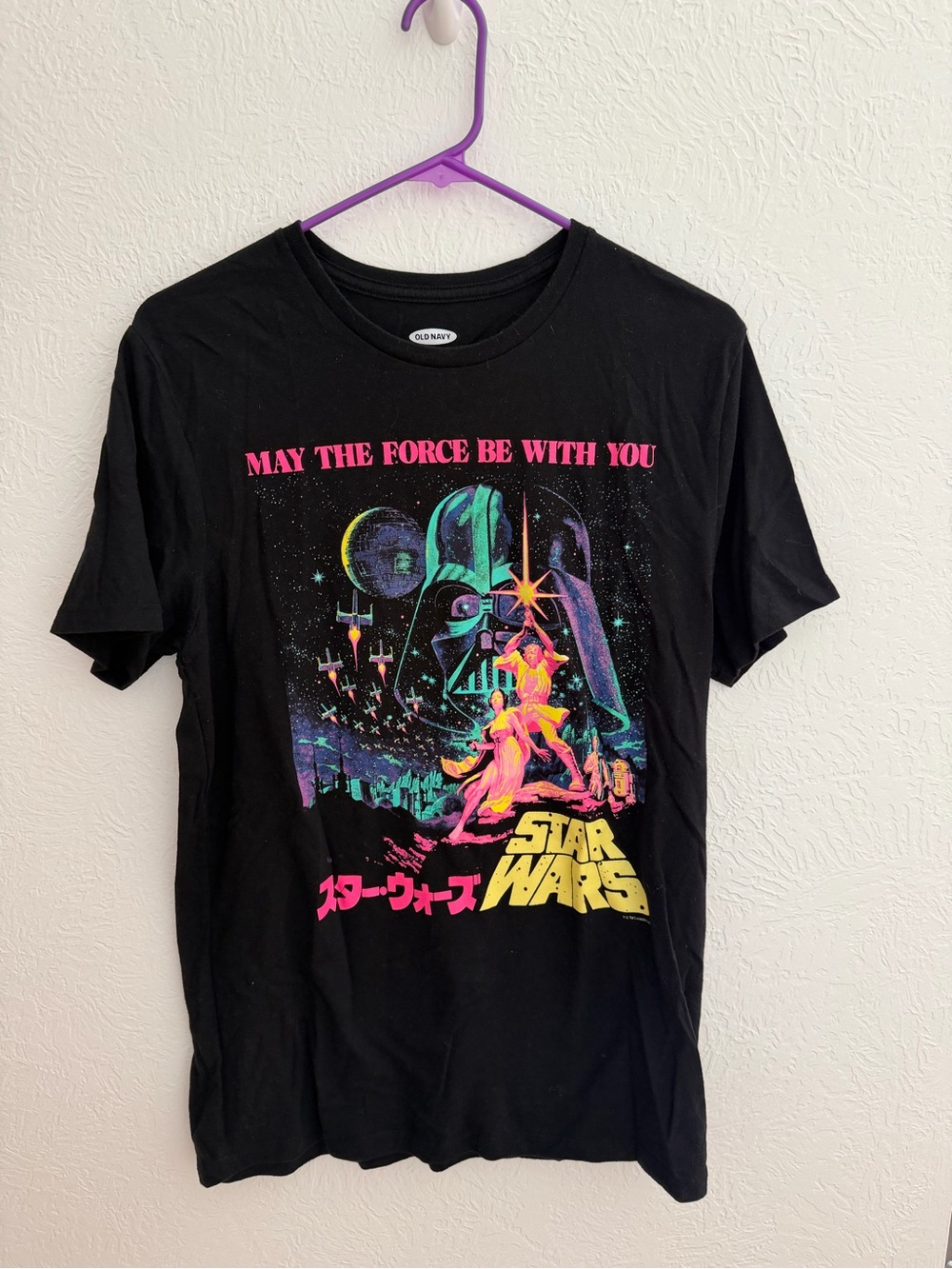 Old Navy Black Star Wars Neon Graphic Tee